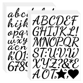 1600Pcs 30 Sheets Small Letter Number Stickers, 1inch Self-Adhesive Vinyl Waterproof Mailbox Number Stickers,Windows, Doors, Signs, Address Numbers, Enterprise (Black（Cursive script）)
