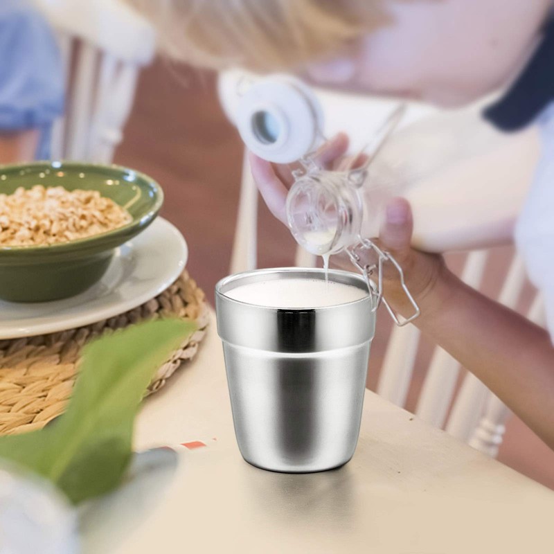 E-far Cups for Toddlers Kids, 6 Ounce Stainless Steel Insulated