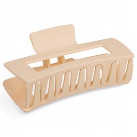 MIJOMA 3 Piece Hair Claw Clamp Set - Square Hair Clips Made of Matte Plastic, 10 cm, Sturdy & Non-Slip for All Hair Types (Mocha Neutrals)