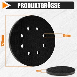 SIFANG Pack of 2 125 mm Sanding Disc Protectors, Sponge Soft Sanding Pad, 125 mm Sponge Interface Pad, Cushion Pad for Sanding Discs (8 Holes)