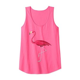 Womens Pink Flamingo Vintage Illustration Tank Top