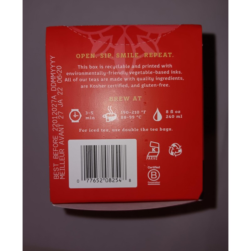 Black Tea-Chai Spice Stash Tea, 20 Count (Pack of 1)
