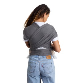 Moby Basics Baby Wrap Carrier for Newborns to Toddlers (8-33lbs), Infant Sling Carrier, Lightweight & Hands Free Design, Adjustable for All Body Types (Everyday Gray)