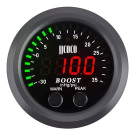 ZHSYMX Universal Exhaust Gas Temperature EGT Gauge Turbo Boost/Vacuum Gauge Kit 2‑1/16in 52mm Red LED with Sensor