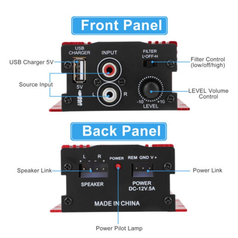 Car Amplifier 2 Channel - Car Audio Amp Small Amplifier,2