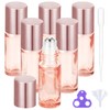 PrettyCare 6 pcs, 5 ml Pink Roller Bottles For Essential