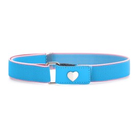 Ladeheid P15G Girls' Elastic Belt 1-6 Years 34-65 cm, Blue/Pink/Heart