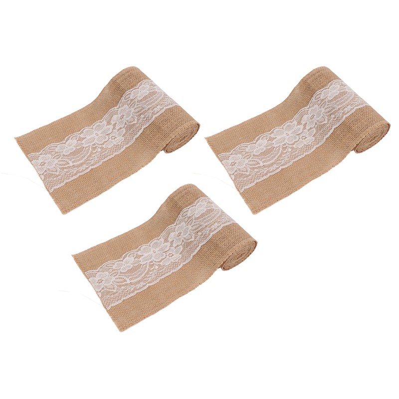 3 Rolls Jute Lace Ribbon Simple Elegant Jute Lace Ribbon