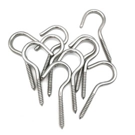 JY-MARINE 3.3 Inch Stainless Steel 316 Screw-in Hooks Eye Bolt Marine Grade, Heavy Duty Ceiling Hooks for Indoor and Outdoor Hanging Plants 10 Pieces