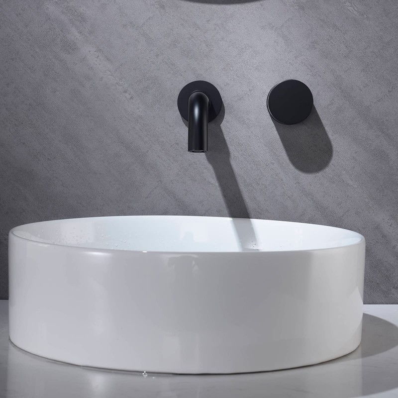TRUSTMI Brass Bathroom Faucet Brick-Pattern Single Handle Wall Mount Vessel