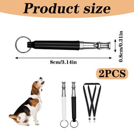 ZesNxj 2 Stück Hundepfeife Hochfrequenz Lautlos, Hundepfeife Rütter Rückruf, Hundepfeife Rückruf mit Lanyard, Pfeife Hund Rückruf für Hundetraining, Erziehung und Verhalten(Weiß, Schwarz)
