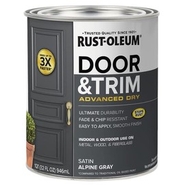 Rust-Oleum 369387 Advanced Dry Door & Trim Paint, Quart, Satin Alpine Gray