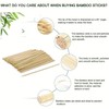 Palitos de Bambú para Brochetas, 30cm, 100 Piezas, para Barbacoa,