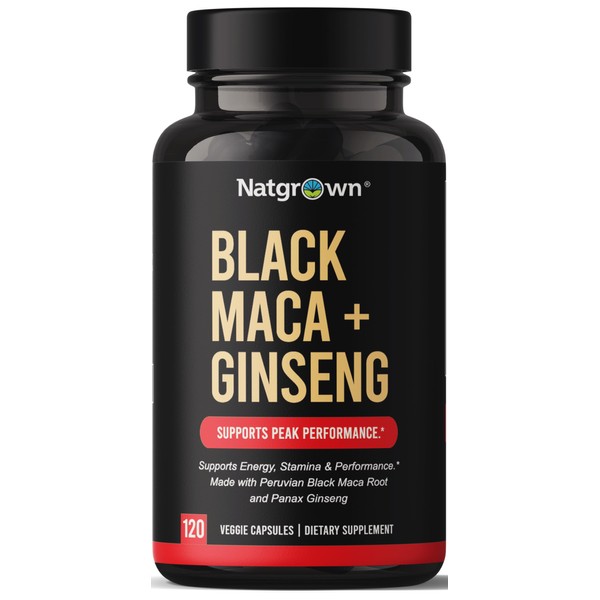 Natgrown Natgrown Black Maca Root + Panax Ginseng Powder Capsules