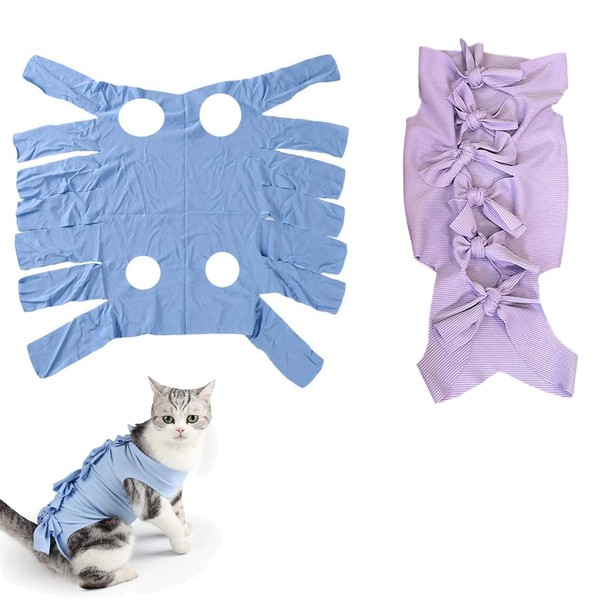 2 PCS Cat Recovery Suit - Surgical Onesie for Abdominal