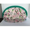 BENEFIT CONCHOIDAL COSMETIC MAKEUP BAG WITH GREEN ZIPPER