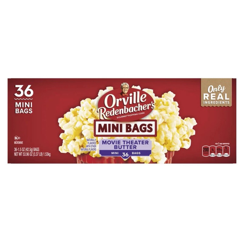 Orville Redenbacher's Movie Butter Microwave Popcorn, Mini Bags, 1.5 oz.,