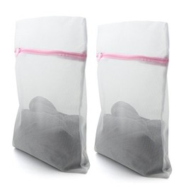 HAND Large Tough Zipped Laundry, Washing Bags - Colour Separation, Sweater, Shoes - 40x50cm, White 2 Pieces