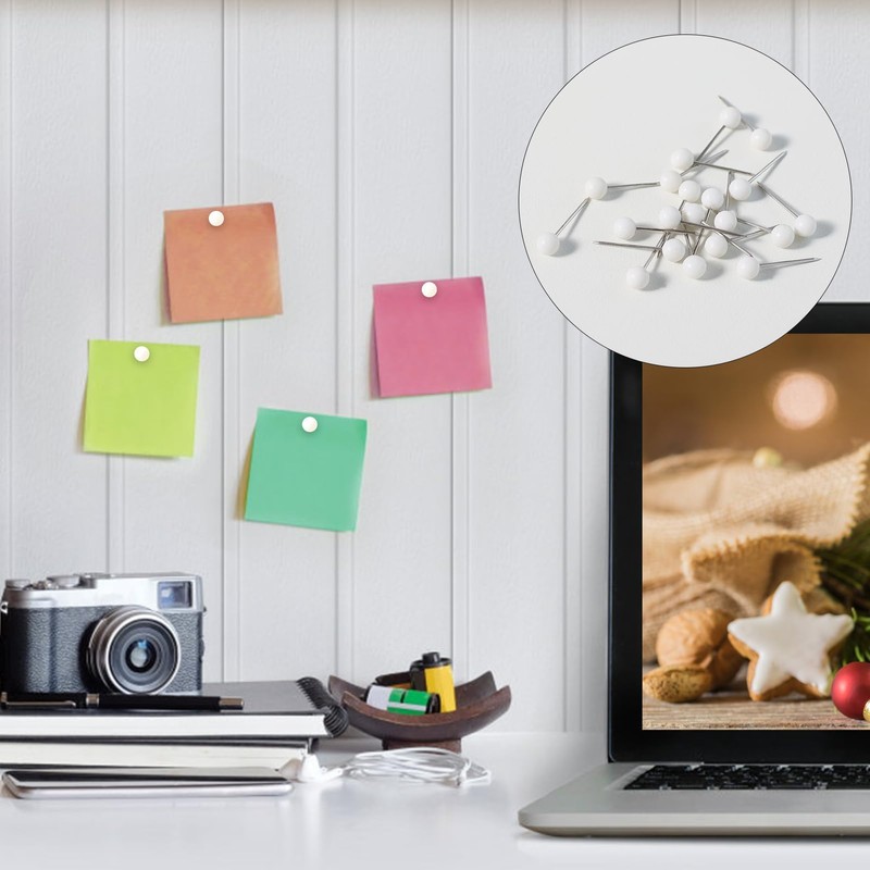 300 Pcs Round Head Tacks, 1/8 Inch Map Push Pins,