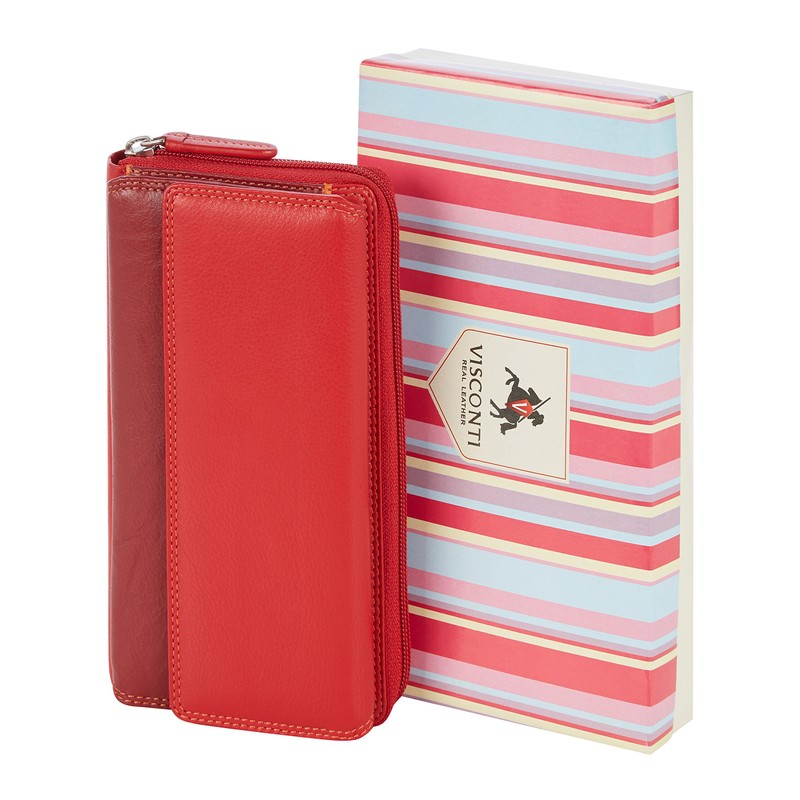 VISCONTI Women's Genuine Leather Wallet in Long Format Large XXL