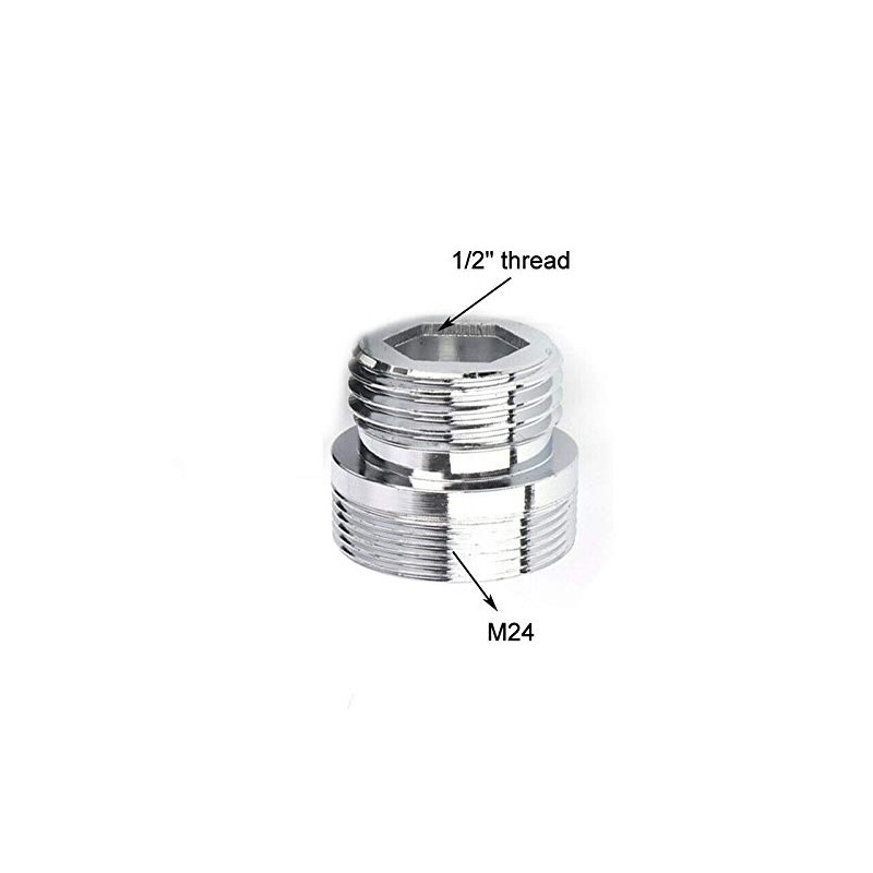 Vogueing Tool Faucet Adapter, 1/2" Thread Connector, Solid Metal Aerator