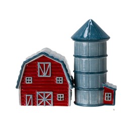 Pacific Giftware Country Style Barn and Silo Salt and Pepper Shakers