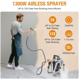 MAXXT Airless Paint Sprayers，1300W High Pressure Airless Stand Sprayer with 3200PSI, 14.7LBS Light Weight for DIY Painting Projects Home Interior & House Exterior