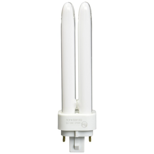 TCP Fluorescent Quad Tube, 13W (875 Lumens), Soft White (2700K), 4-Pin (G24q-1 base) Quad Tube PL Lamp