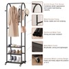 Hall Tree with Wheels and Hanging Hooks,Heavy-Duty Metal Coat Rack