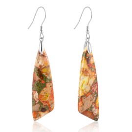 SELOVO Orange Stone Large Dangle Earrings for Women Fishhook Drop Earrings