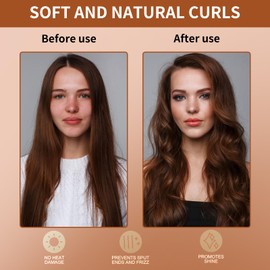 MAJOYLIFE Lockenwickler Locken Ohne Hitze,Lockenband über Nacht,DIY Hair Curler,Rutschfester Locken Band aus Samt,Haarwickler Set mit Haarspange und Haarband(Violett)