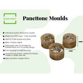 Bakery Direct Individual Paper Panettone Moulds 60 x 45mm (25) Single Portion