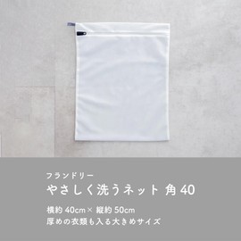 Daiya 058101 Fluorescent-free Laundry Net, Large FlaDRY Laundry Net, Gentle Wash Net, Square Type, Width 15.7 x Height 19.7 inches (40 x 50 cm), WT/GY, Skin, Environment, Clothing, High Heat Resistant Zipper, YKK Long Lasting, Ethical