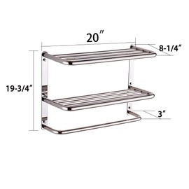 LUANT Bathroom Shelf 3-Tier Wall Mounting Rack with Towel Bars