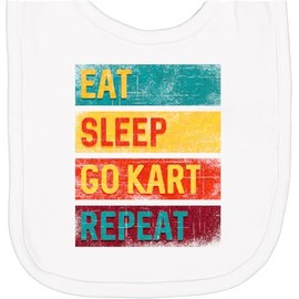 inktastic Gokarting Eat Sleep Go Kart Repeat Newborn Bib White 33aeb