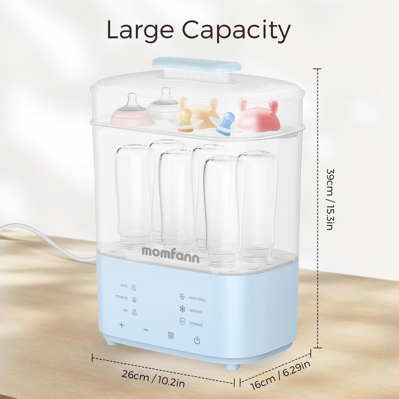Bottle Sterilizer and Dryer, All-in-One Electric Steam Sterilizer Bottle Sanitizer