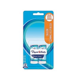 Paper Mate Speed Eraser, Smudge-Resistant and Latex-Free White Erasers, 2 Count