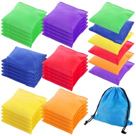 31 Pack Colorful Cornhole Bean Bags, Mini Bean Bags for Tossing, Nylon Beanbags for Throwing Game, Sack Tossing Beanbags for Outdoor Hand Toss Carnival Games,2.7 x 2.7Inch