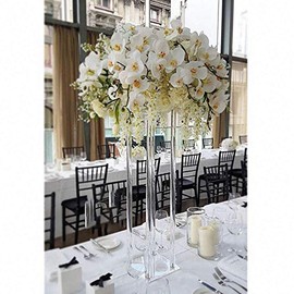 Juego de 10 columnas decorativas de boda de acrílico transparente para flores de boda, ramos, decoraciones de boda, centro de mesa, jarrón de fiesta, decoración (23.6 pulgadas de altura)