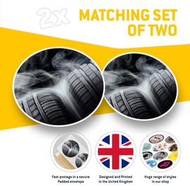 2 x Heart Stickers 10 cm - Racing Car Tyres Race Drift Drifting Fun Decals for Laptops,Tablets,Luggage,Scrap Booking,Fridges #24220