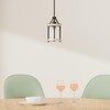 Ejerlya Farmhouse Pendant Light, Rustic White Wood and Metal Cage