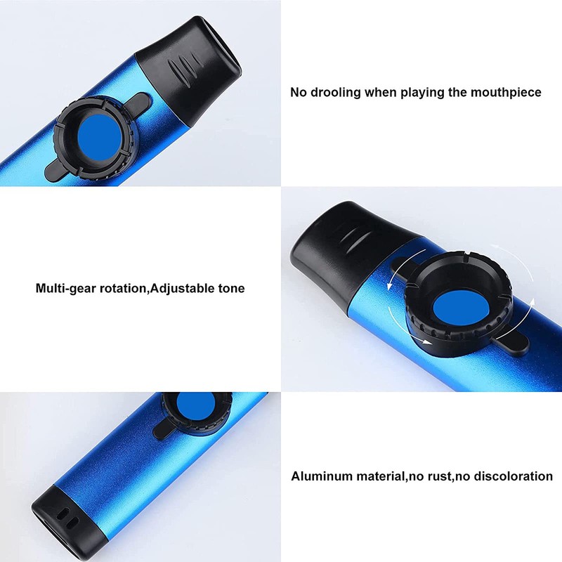 Kazoo - Professional Metal Musical Instrument with 5 Extra Membranes,