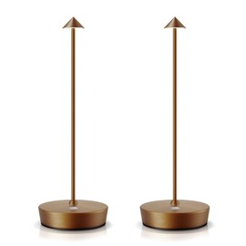 SAKRINGT 2 Pack Cordless Table Lamps Rechargeable, 6000mAh Battery Operated Waterproof Stepless Dimming Modern Portable LED Table Light for Restaurant Dining Patio Outdoor