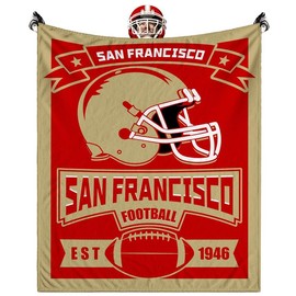 Throw Blanket San Francisco Gifts for Men Women Boy Sports Team Color Blanket Soft Lightweight Flannel Blanket Decor for Sofa Bed 60"x50", Football Fans Gift, Gift for Christmas, Collage Icons Polar Fleece Blanket - Bedding Size: 30x40
