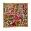 Rastogi Handicrafts Handmade Patchwork Cushion Pillow, Sari Patch Throw Pillow