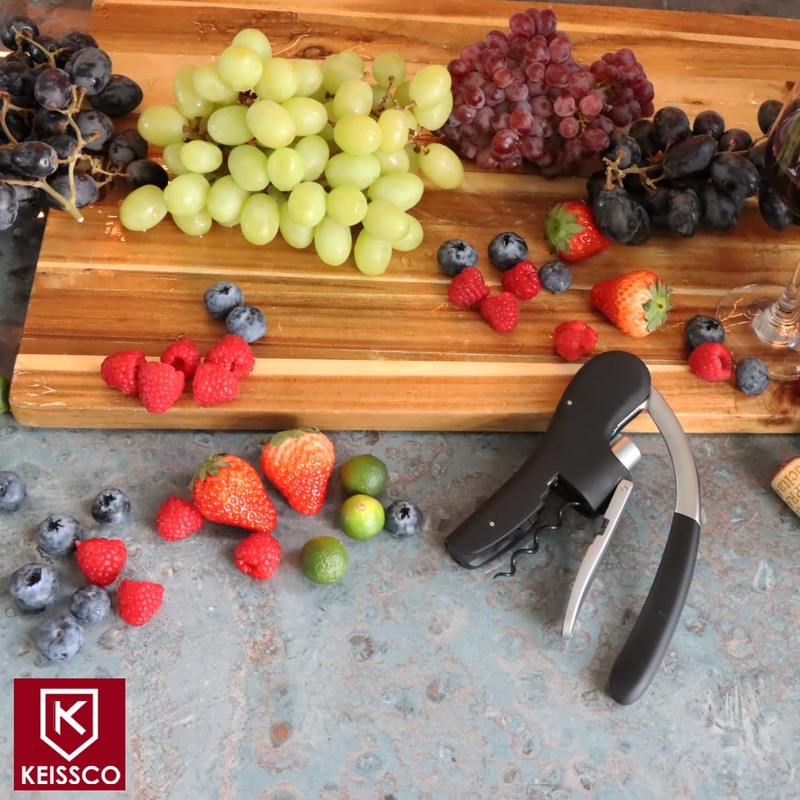 KEISSCO Wine Bottle Opener Manual Vertical Lever Corkscrew with Foil