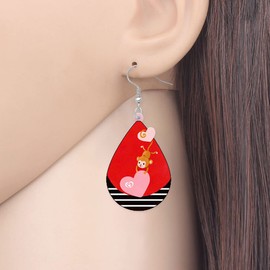 BAMAY Cute Monkey Earrings Acrylic Dangle Jewelry Teardrop Earrings for Women Girls Charms Monkey Gifts (Red)