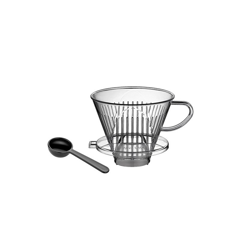 Cilio Plastic Coffee Filter 4 Cup Transparent With Coffee Spoon