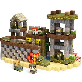 GobiDex 500PCS STEM Game-Based Recon Base Magnetic Blocks Adventure Themed Toy Set in Gift Package - Color: 200 PCS (100PCS* 2)