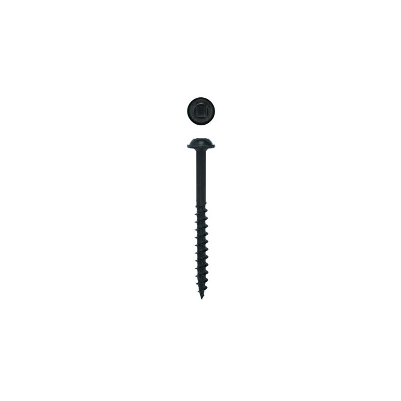 10 x 2-1/2 HighPoint Round Washer Head Woodworking Screws, Black
